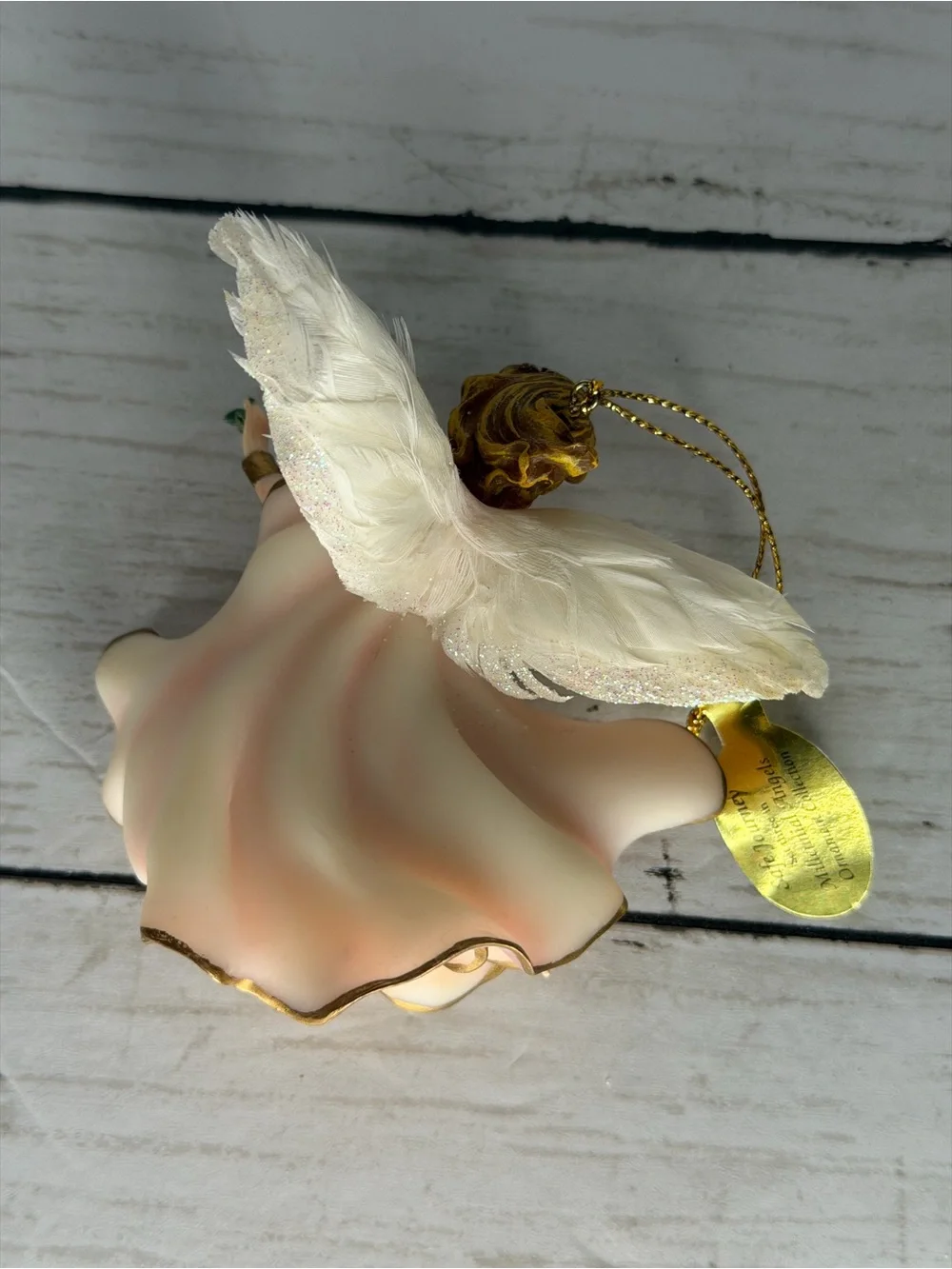 Bradford Editions Safe Journeys Millennial Angel Ornament 2001 Feather Wings